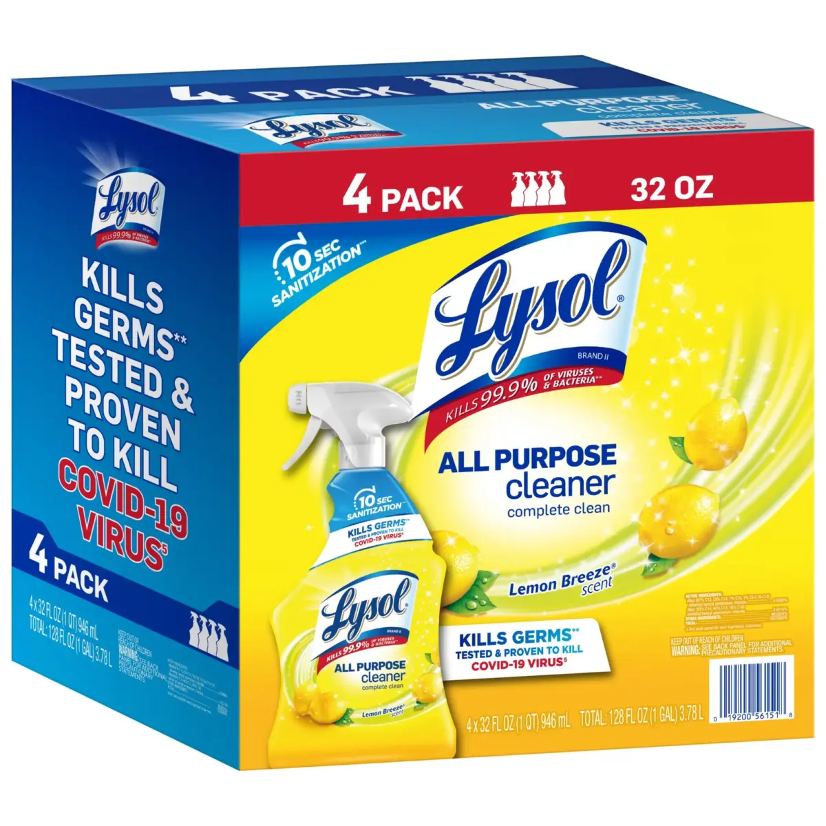 Lysol All-Purpose Cleaner - Lemon Breeze, 4 pk./32 oz. - Image 2