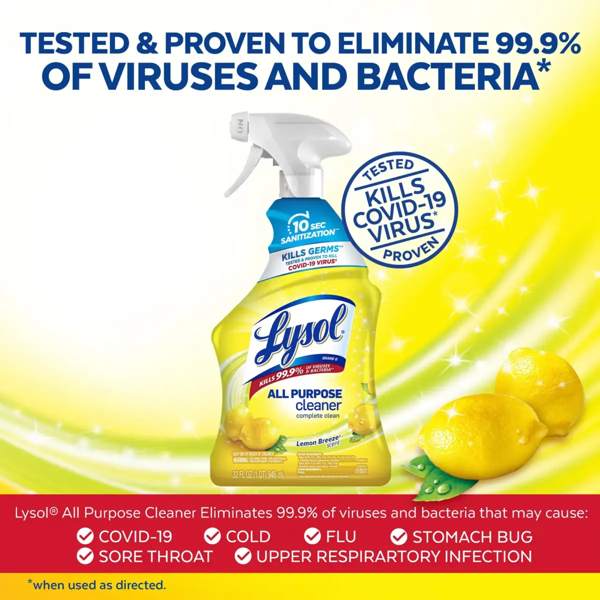 Lysol All-Purpose Cleaner - Lemon Breeze, 4 pk./32 oz. - Image 6