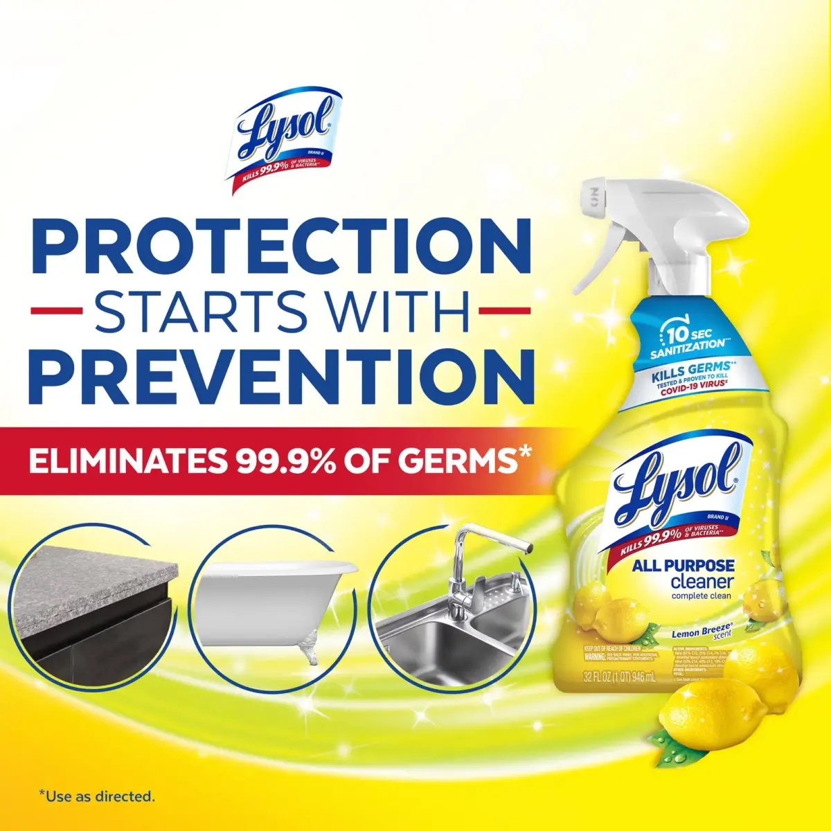 Lysol All-Purpose Cleaner - Lemon Breeze, 4 pk./32 oz. - Image 8