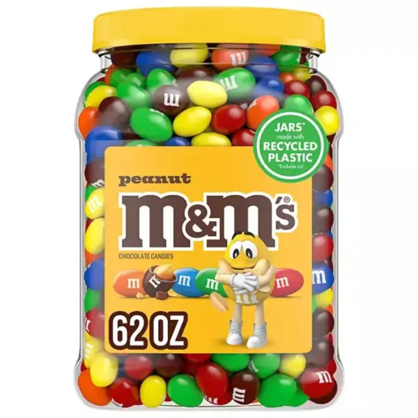 M&M'S Peanut Milk Chocolate Candy, 62 oz.