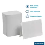 Marathon Interfold 1-Ply White Dispenser Napkins 12 pks., 250 napkins/pk. - Image 4