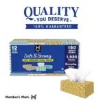 Member’s Mark Soft & Strong 2-Ply Premium Facial Tissues 12 Flat Boxes, 160 tissues/box - Image 2