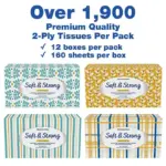 Member’s Mark Soft & Strong 2-Ply Premium Facial Tissues 12 Flat Boxes, 160 tissues/box - Image 8