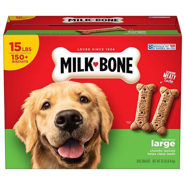 Milk-Bone Original Flavor, Large Crunchy Dog Treat Biscuits, 15 lbs.