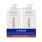 Native Nourishing Body Wash, Coconut & Vanilla, 36 fl. oz., 2 pk.