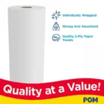 POM Individually Wrapped 2-Ply Paper Towels 30 rolls, 110 sheets/roll - Image 3