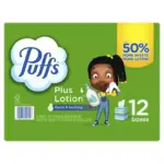 Puffs Plus Lotion 2-Ply Facial Tissues 12 Cube Boxes, 72 tissues/box - Image 2