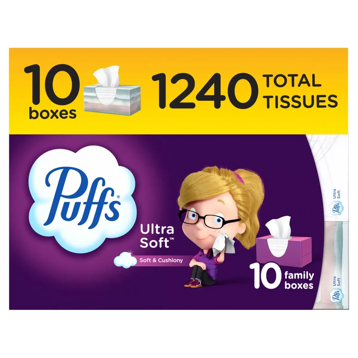 Puffs Ultra Soft Facial Tissues, 10 pk./124 tissues per box - Image 15