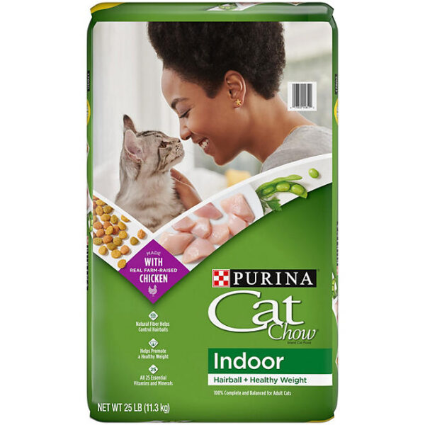 Purina, Cat Chow, Chicken Indoor Adult Dry Cat Food, Hairball and Healthy Weight, 25 lbs.