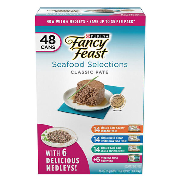 Purina Fancy Feast Variety Pack, Wet Cat Food, 48 ct., 3 oz., Choose Flavor