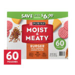 Purina Moist & Meaty Burger with Cheddar Cheese Flavor, Adult Dog Food, 6 oz., 60 ct.