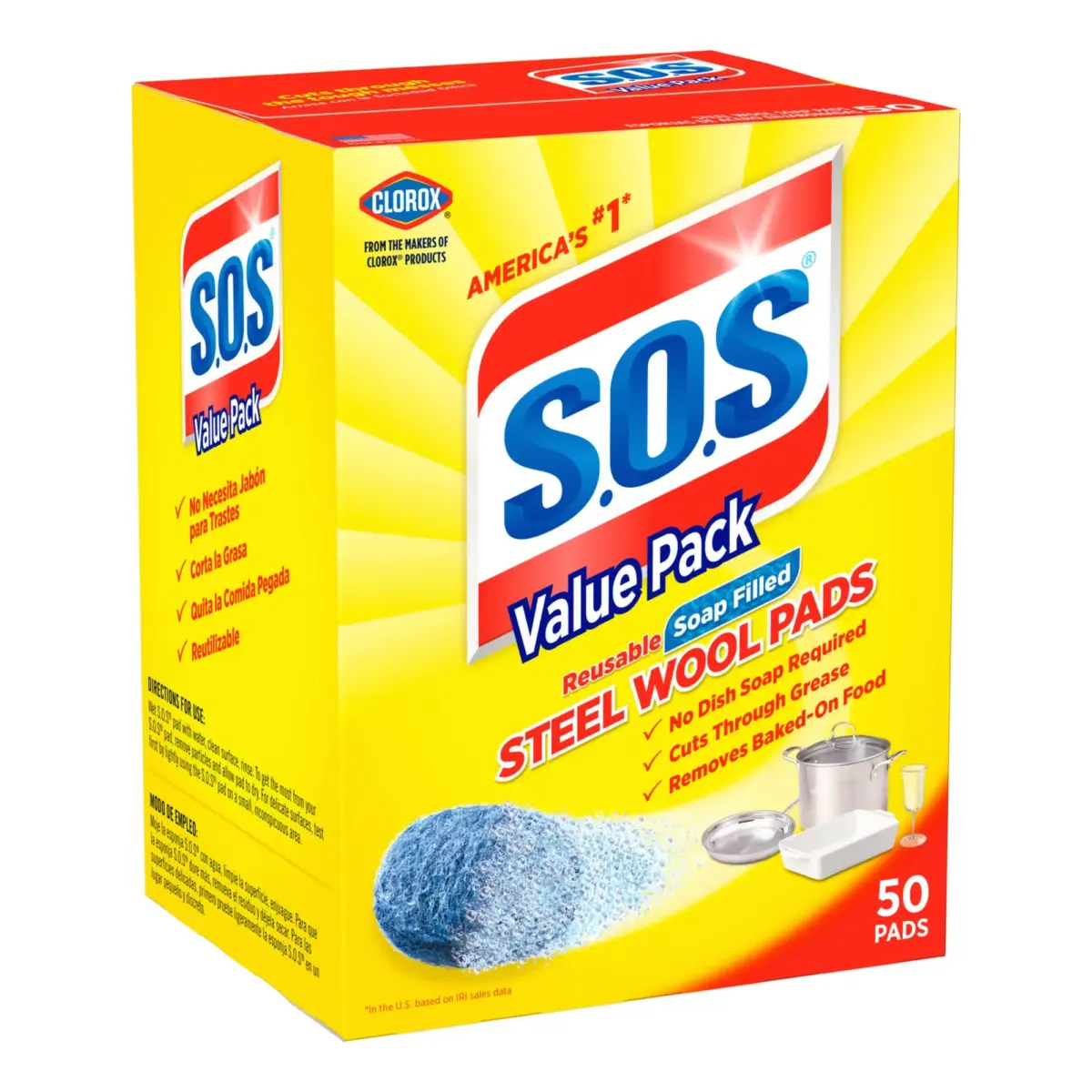S.O.S. Steel Wool Soap Pads, 50 ct. - Image 2