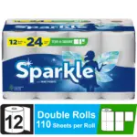 Sparkle Tear-a-Square Paper Towels, 12 Double Rolls