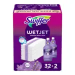 Swiffer WetJet Spray Mop Refill Bundle, 32 Floor Cleaning Pad Refills + 2 Multi-Surface Floor Cleaner Solutions