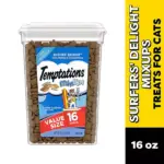 TEMPTATIONS Cat Treats Variety Pack with Tasty Chicken Flavor, Catnip Fever, & Surfers' Delight, 16 oz., 3 tubs - Image 6