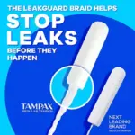 Tampax Pearl with LeakGuard Braid, Light, 50 ct., 2 pk. - Image 3
