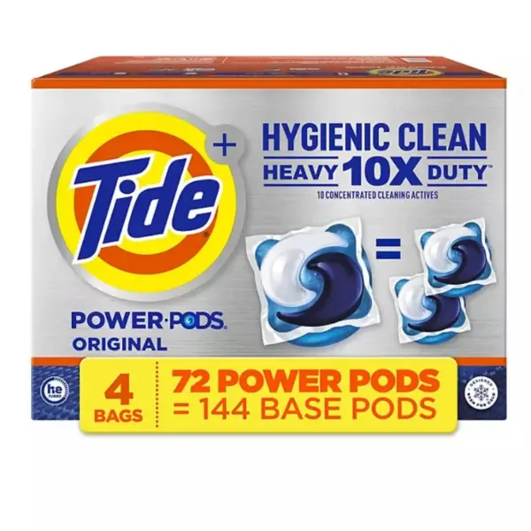 Tide Hygienic Clean Power PODS Laundry Detergent Pacs, Original, 72 Ct.