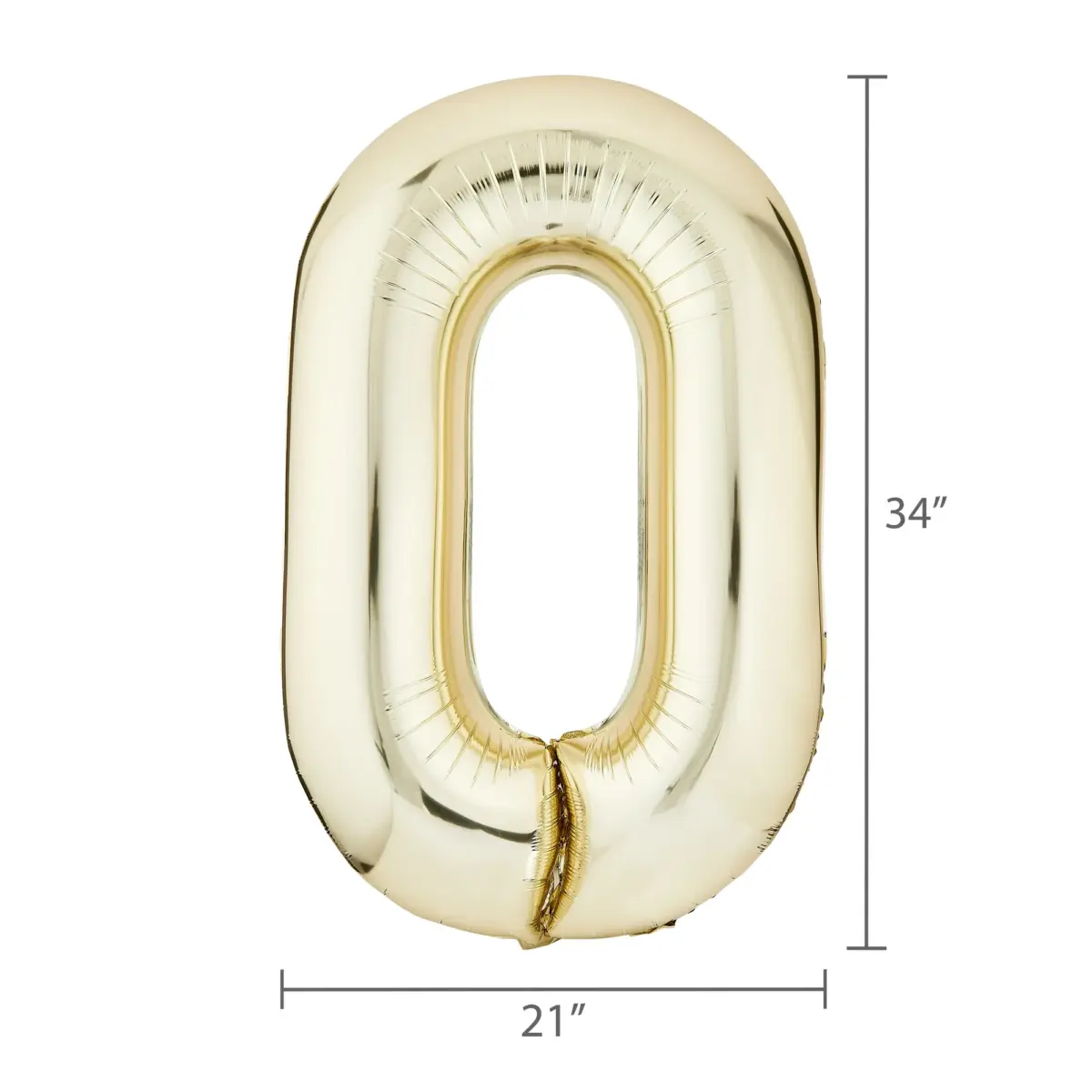 34" Gold Number 0 Foil Balloon, by Way To Celebrate - Image 2