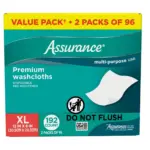 Assurance Premium XL Washcloths for Adults, Disposable & Pre-Moistened (192 Count) - Image 4