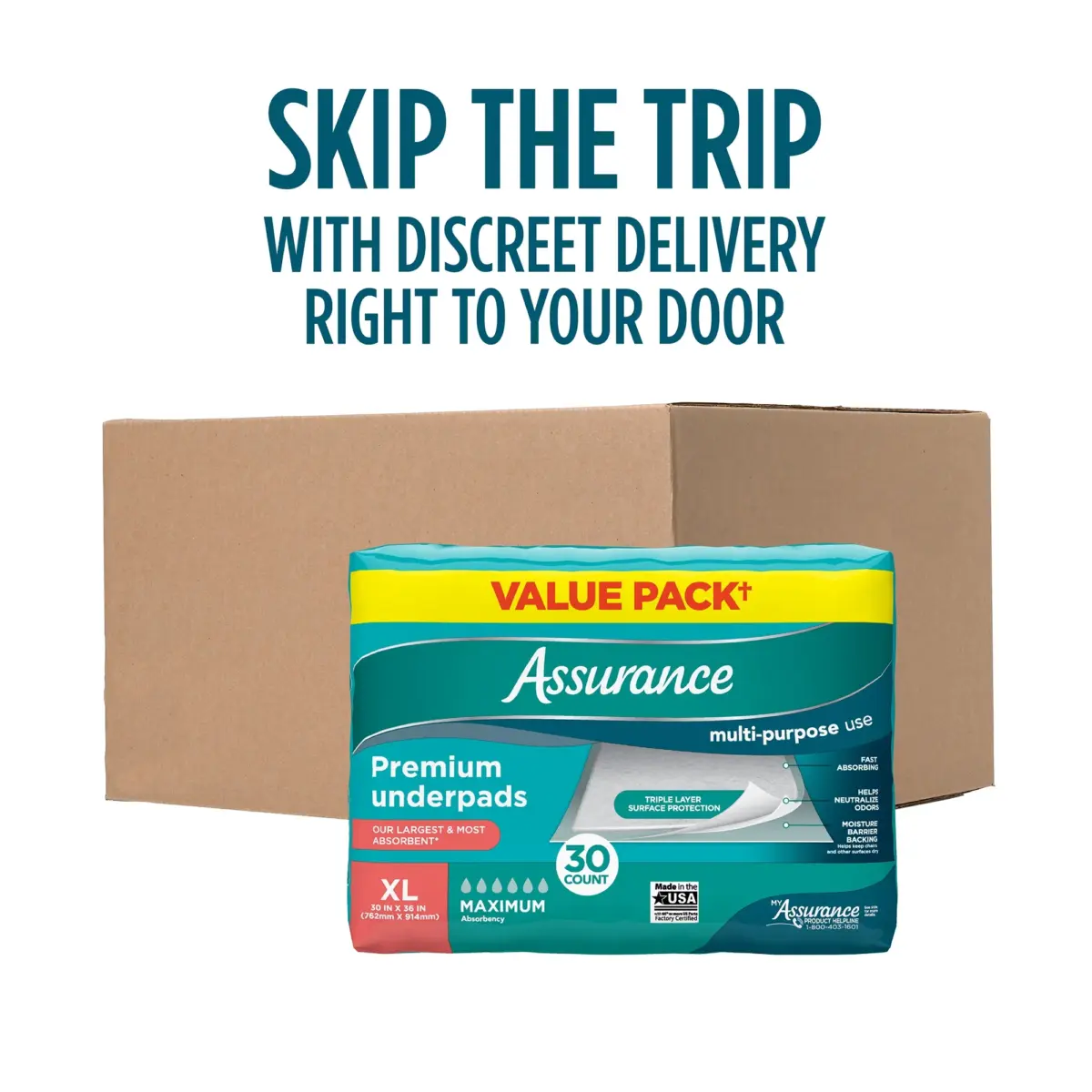 Assurance Unisex Premium Underpad for Adults, XL , Maximum Absorbency (30 Count) - Image 7