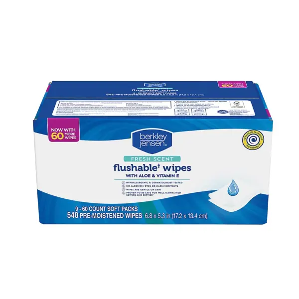 Berkeley Jensen Fresh Scent Flushable Wipes, 9 pk.