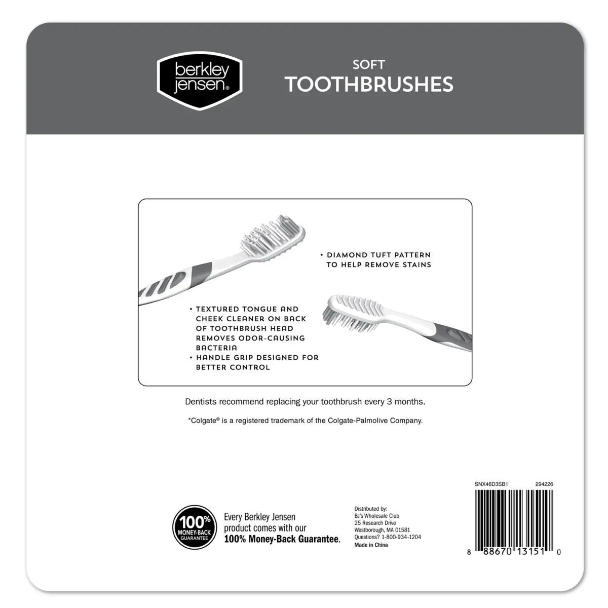 Berkley Jensen Soft Manual Toothbrushes, 10 ct. - Image 2