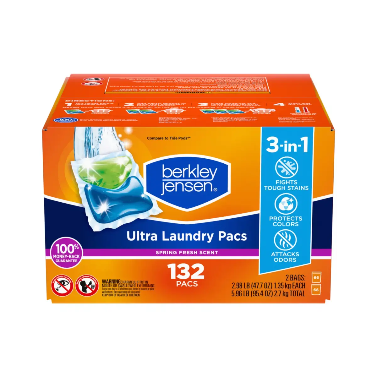 Berkley Jensen Ultra Laundry Pacs - Spring Fresh Scent, 132 ct. - Image 4