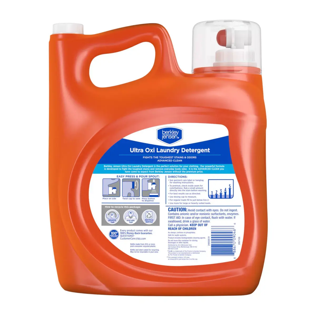 Berkley Jensen Ultra Oxi Liquid Laundry Detergent - Fresh Scent, 123 loads/190 oz. - Image 4