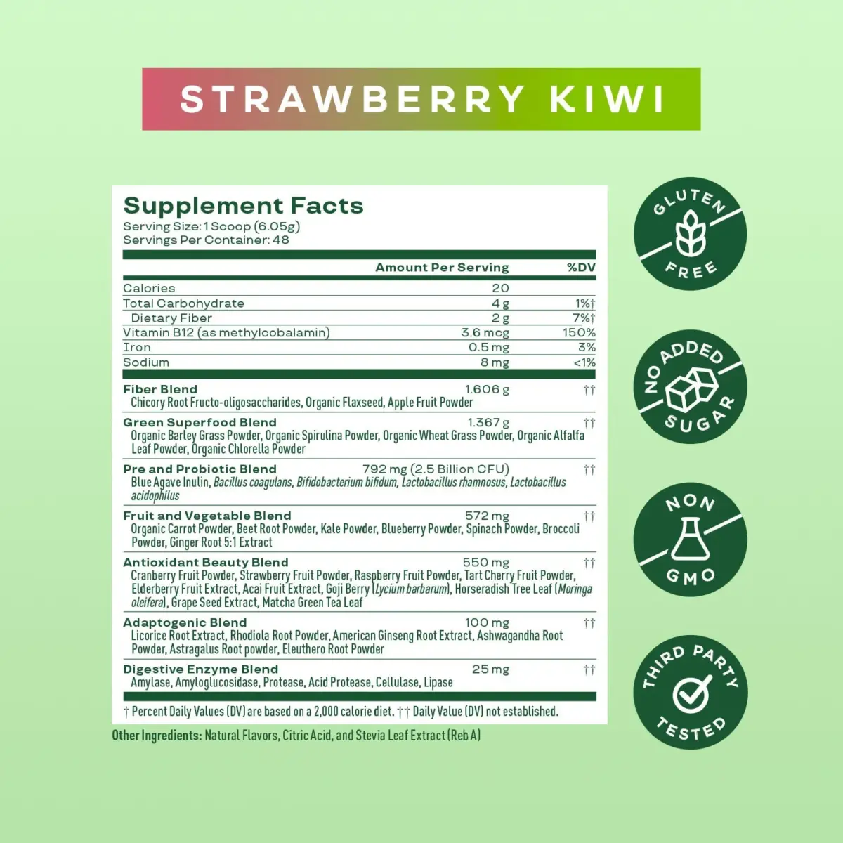 Bloom Nutrition Greens & Superfoods Powder, Strawberry Kiwi, 0.5 lbs. - Image 5