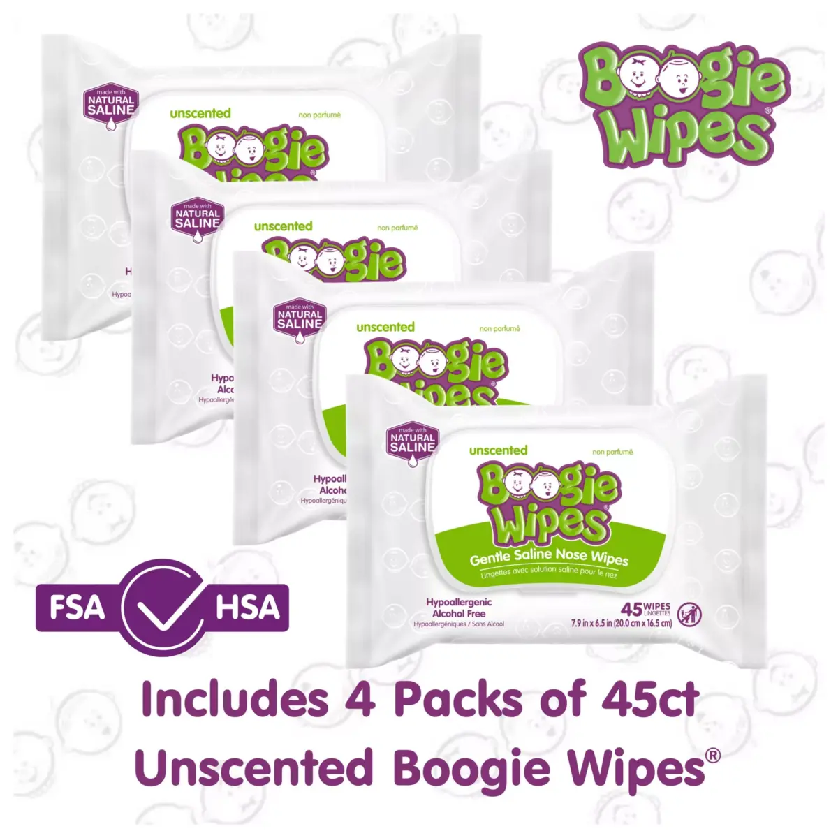Boogie Wipes Unscented Gentle Nose Wipes, 4 pk./180 ct. - Image 3