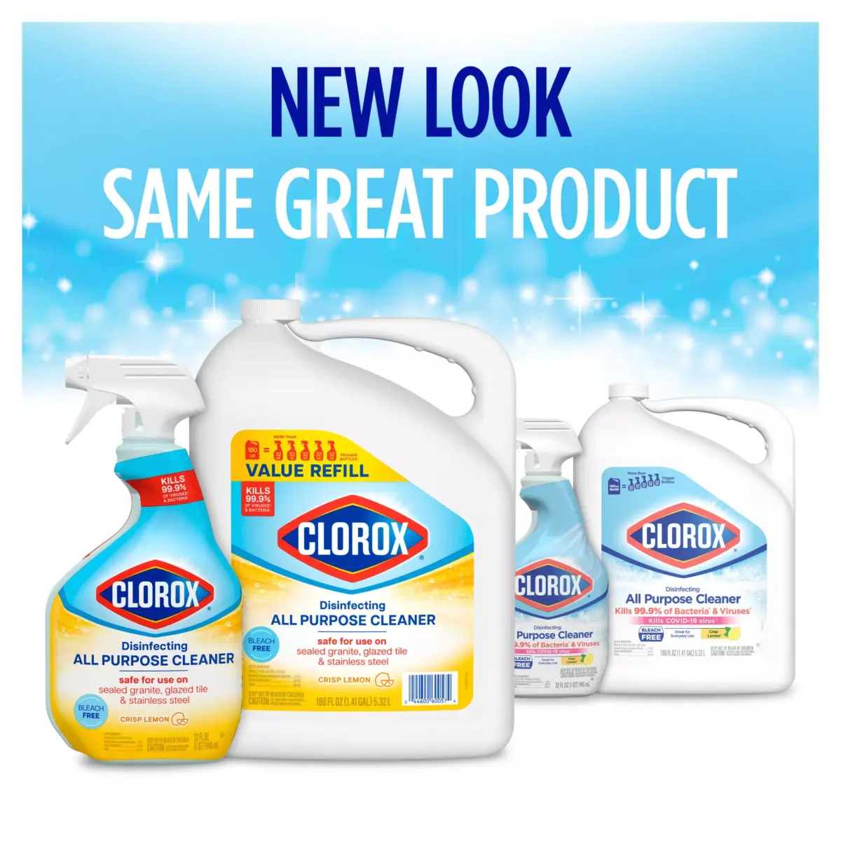 Clorox Disinfecting All Purpose Cleaner - Crisp Lemon, 32 oz. Spray & 180 oz. Refill - Image 3