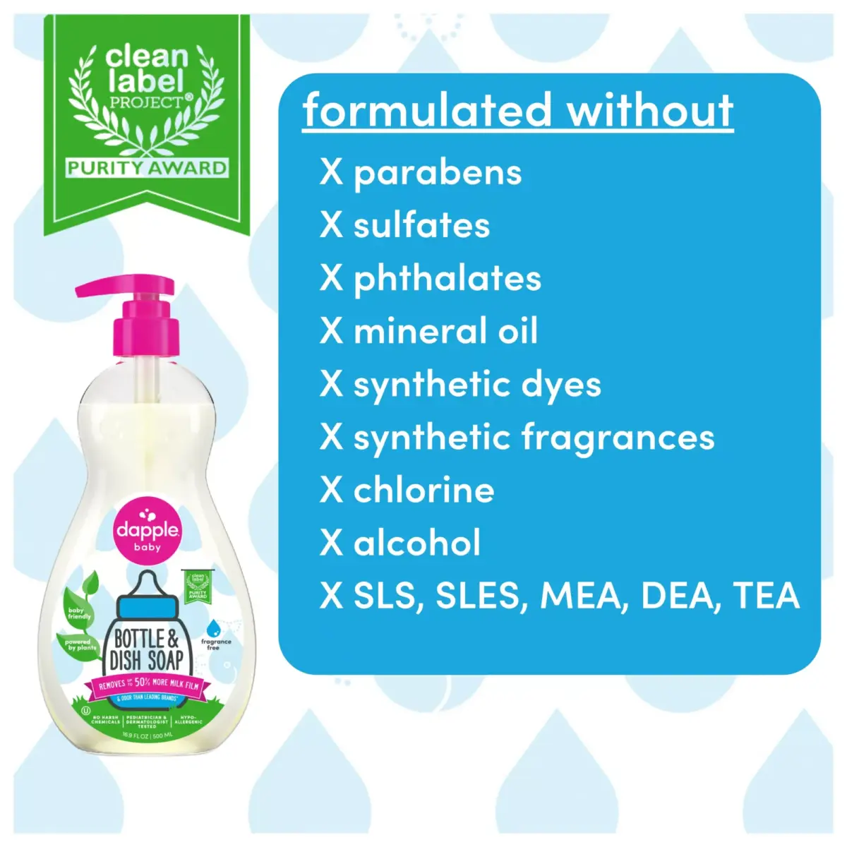 Dapple Bottle & Dish Soap Fragrance-Free Bundle, 2 pk. - Image 3