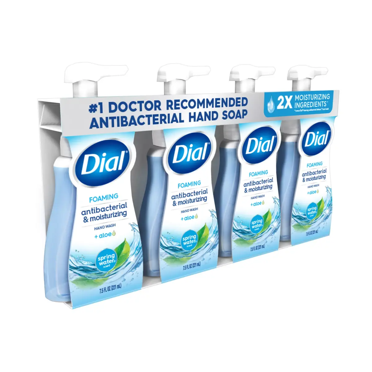 Dial Foaming Antibacterial & Moisturizing Hand Wash - Spring Water Scent, 4 pk./7.5 fl. oz. - Image 2