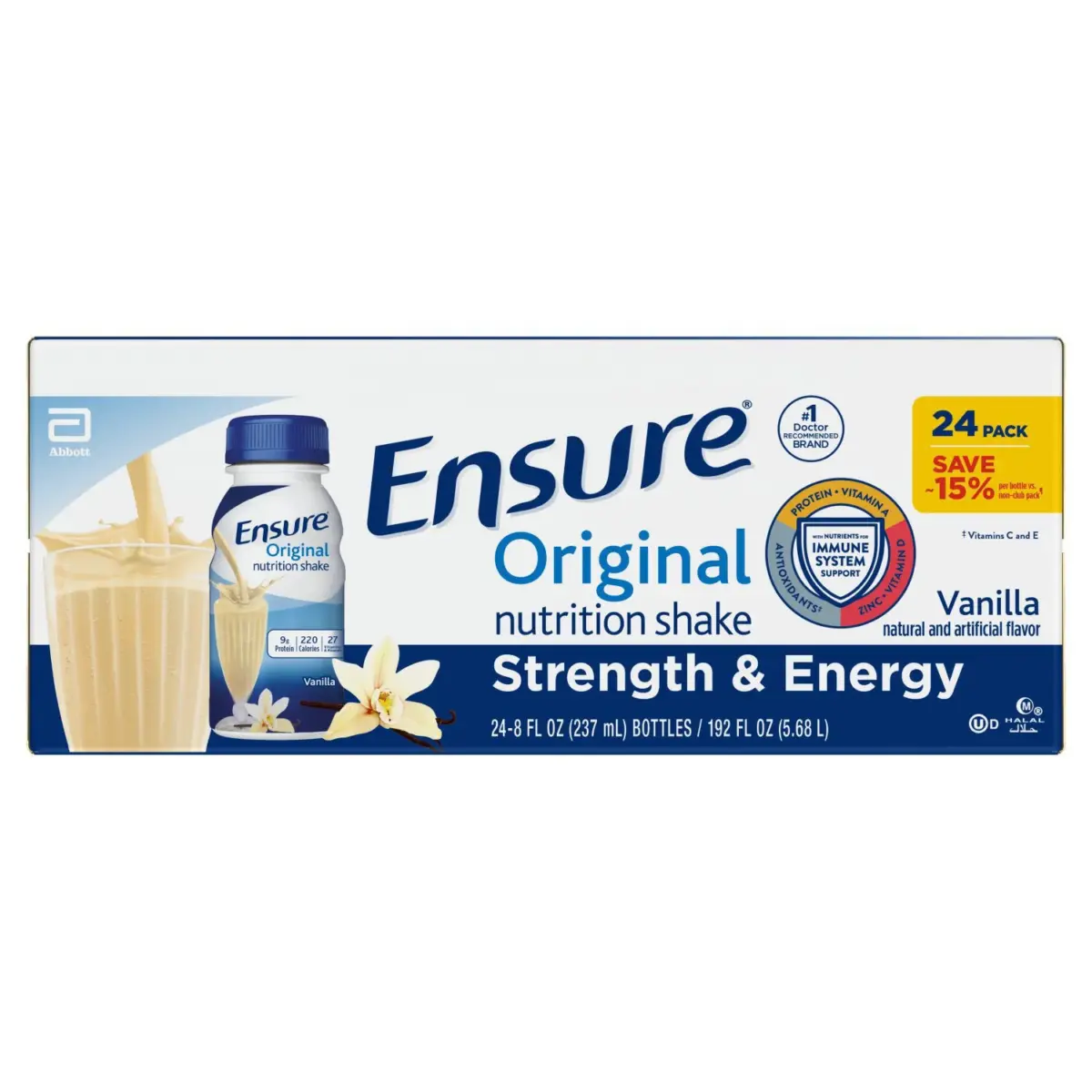 Ensure Original Nutrition Shake, Vanilla 8 fl. oz., 24 ct. - Image 1