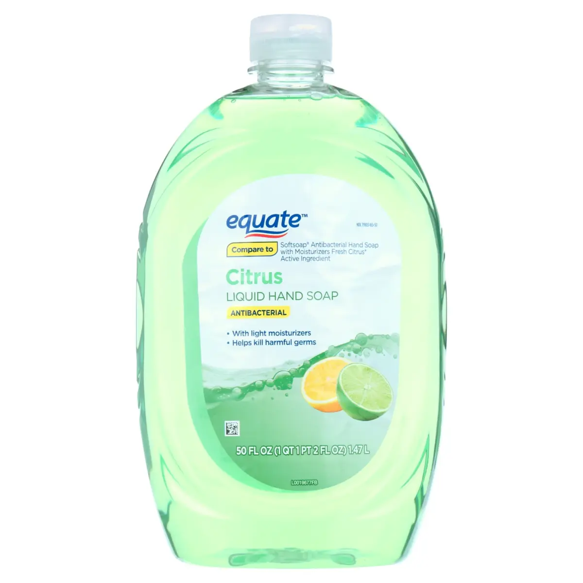 Equate Antibacterial Liquid Hand Soap, Citrus, with Light Moisturizers, 50 fl oz, Compare to Softsoap® Antibacterial Hand Soap with Moisturizers Fresh Citrus Active Ingredient - Image 1