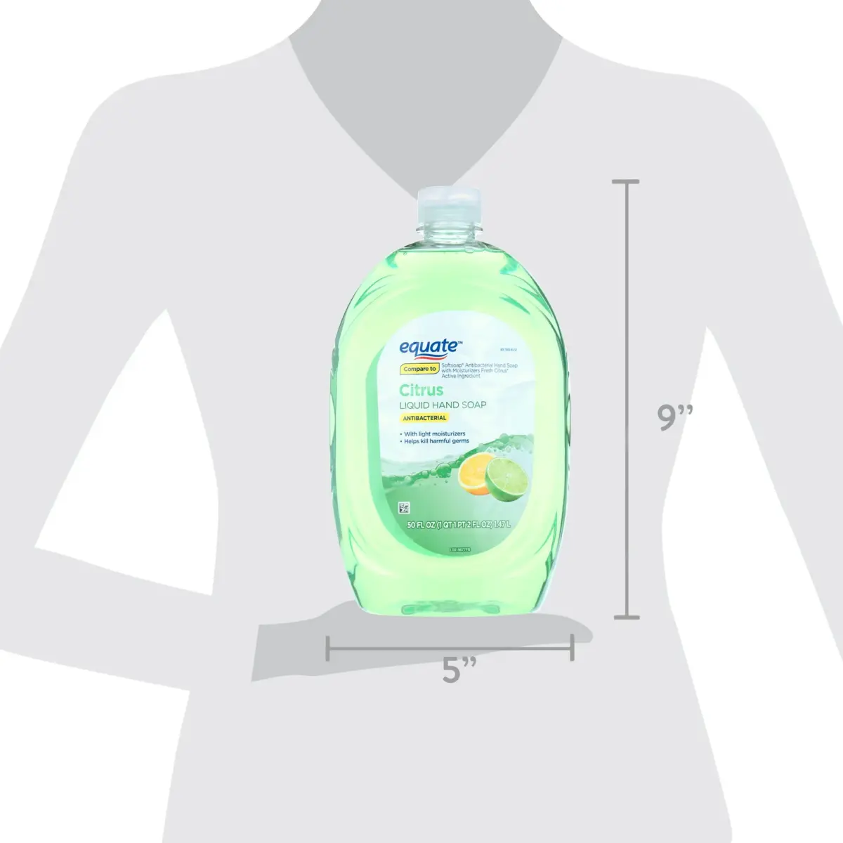 Equate Antibacterial Liquid Hand Soap, Citrus, with Light Moisturizers, 50 fl oz, Compare to Softsoap® Antibacterial Hand Soap with Moisturizers Fresh Citrus Active Ingredient - Image 4