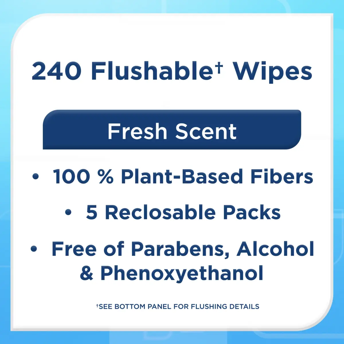Equate Flushable Wet Wipes, Fresh Scent, 240 Wipes (5 Pack), Compare to Cottonelle® - Image 10