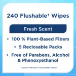 Equate Flushable Wet Wipes, Fresh Scent, 240 Wipes (5 Pack), Compare to Cottonelle® - Image 10