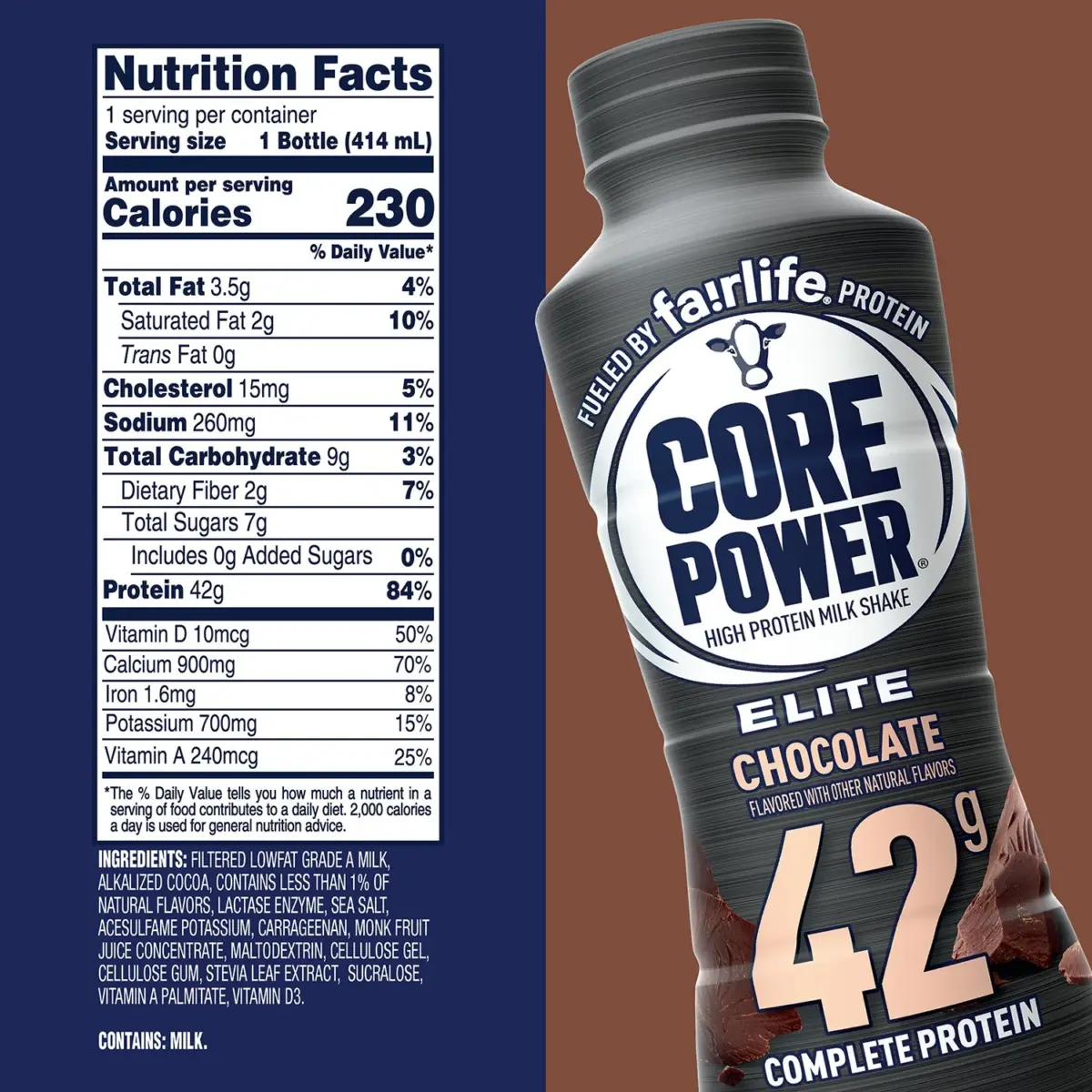 Fairlife Core Power Elite 42g Protein Shake, Chocolate, 14 fl. oz., 10 pk. - Image 7