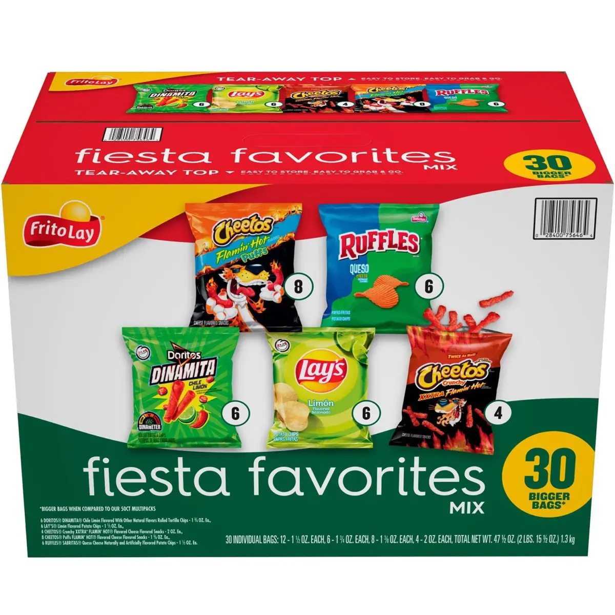 Frito-Lay Fiesta Favorites Mix, Variety Pack Chips & Snacks, 30 pk. - Image 1