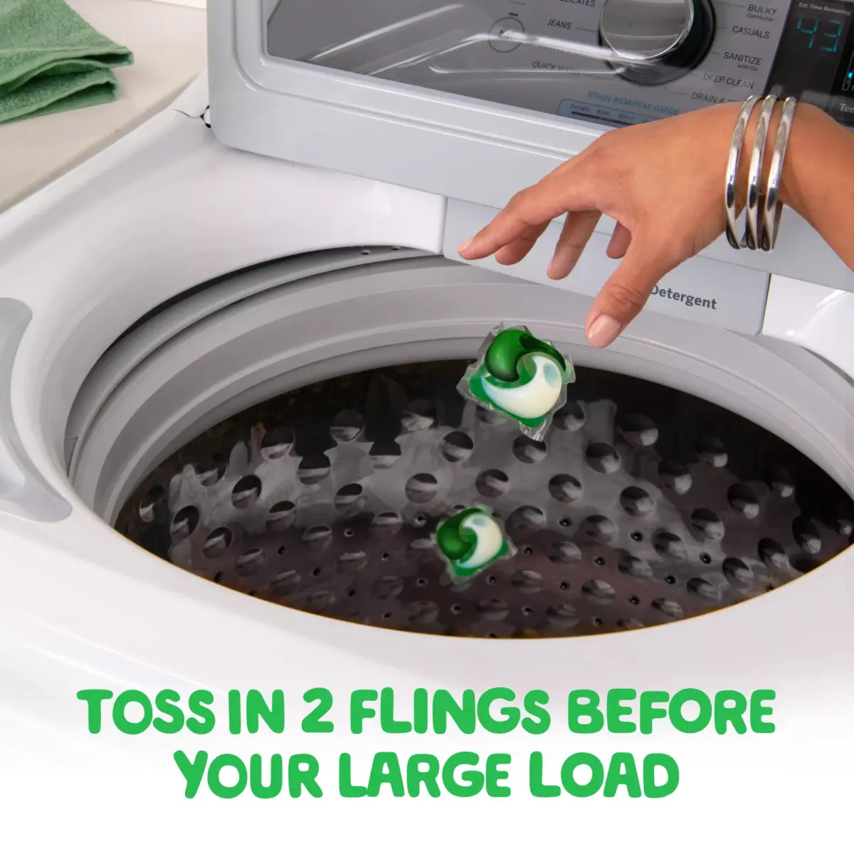 Gain Flings Laundry Detergent Pacs + Oxi and Odor Defense Fresh Boost - Vibrant Bloom, 108 ct. - Image 7