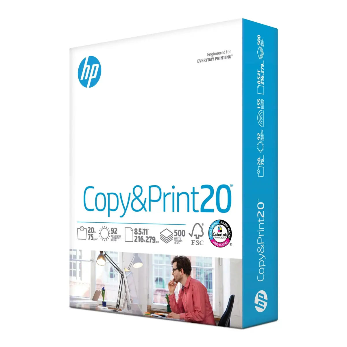 HP Copy & Print20, 20lb, 8.5 x 11, 1 Ream (500 Sheets) - Image 1