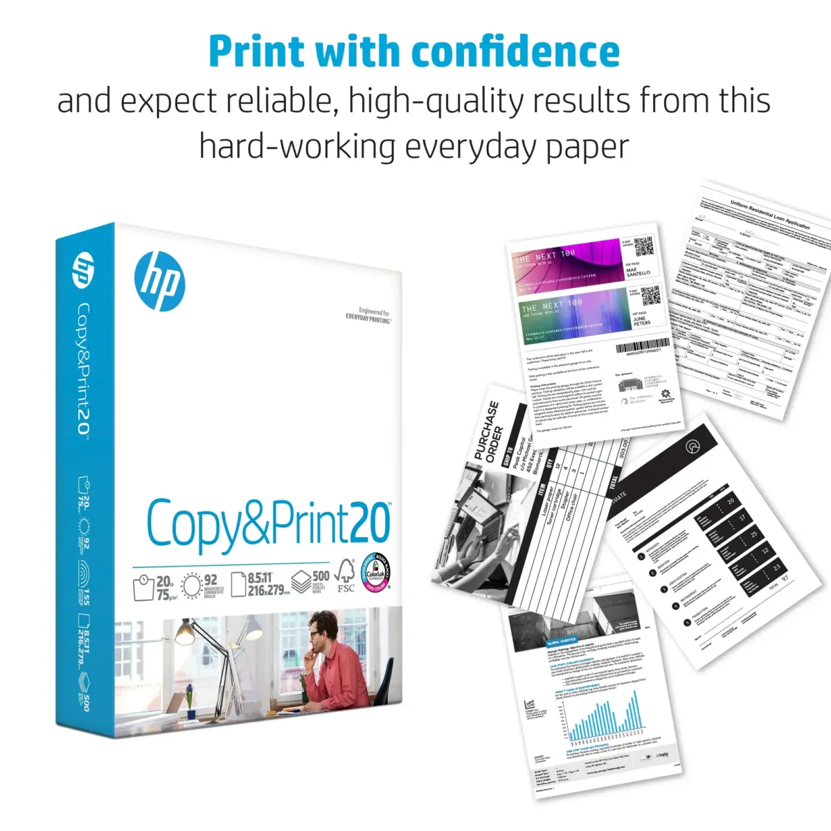 HP Copy & Print20, 20lb, 8.5 x 11, 1 Ream (500 Sheets) - Image 8