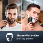 Hoey Electric Shaver Razor for Men, 3 in 1 Men’s Cordless LED Display IPX7 Waterproof Facial Nose Hair Beard Trimmer Grooming Haircut Kit with Wet Dry Rechargeable Use - Image 8