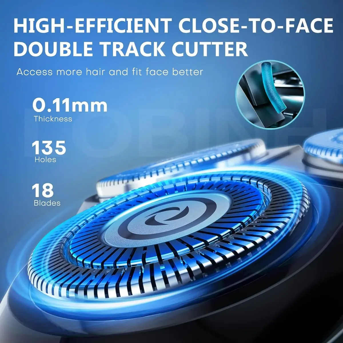 Hoey Electric Shaver Razor for Men, 3 in 1 Men’s Cordless LED Display IPX7 Waterproof Facial Nose Hair Beard Trimmer Grooming Haircut Kit with Wet Dry Rechargeable Use - Image 6
