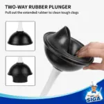 MR.Siga Toilet Plunger and Bowl Brush Combo, White, 1 Set - Image 4