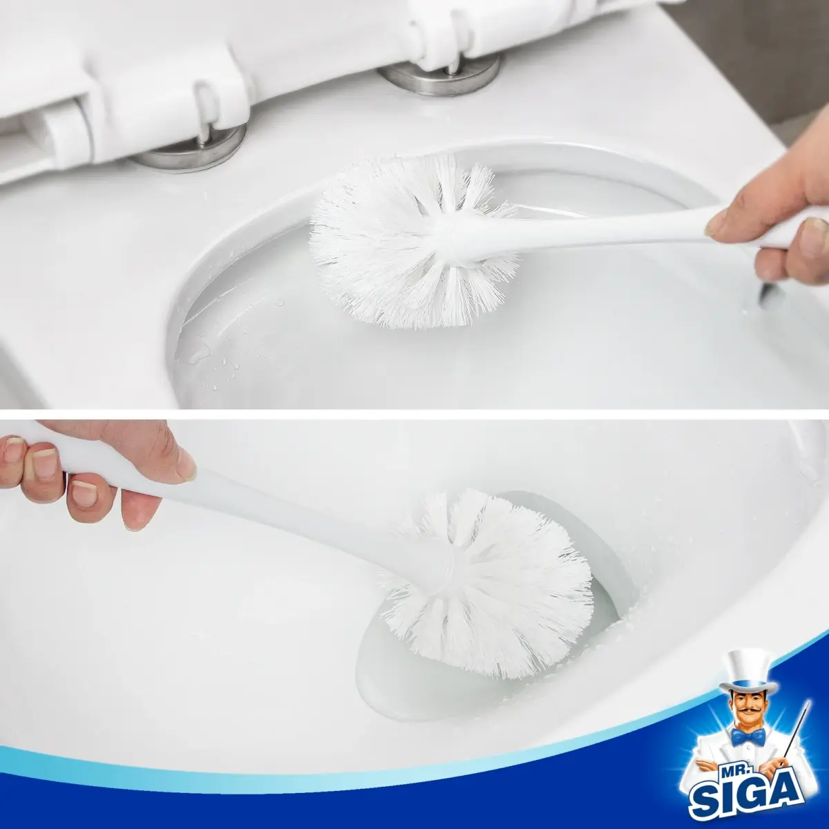 MR.Siga Toilet Plunger and Bowl Brush Combo, White, 1 Set - Image 2