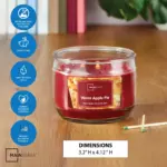 Mainstays 11.5 Ounce Warm Apple Pie 3-Wick Glass Jar Candle - Image 5