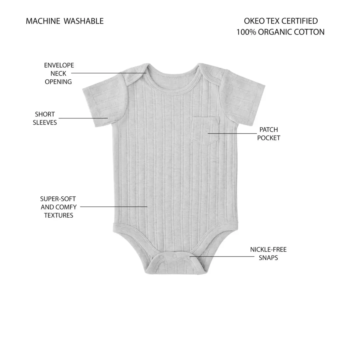 Member's Mark Baby 5-Pack Organic Cotton Bodysuit - Image 4