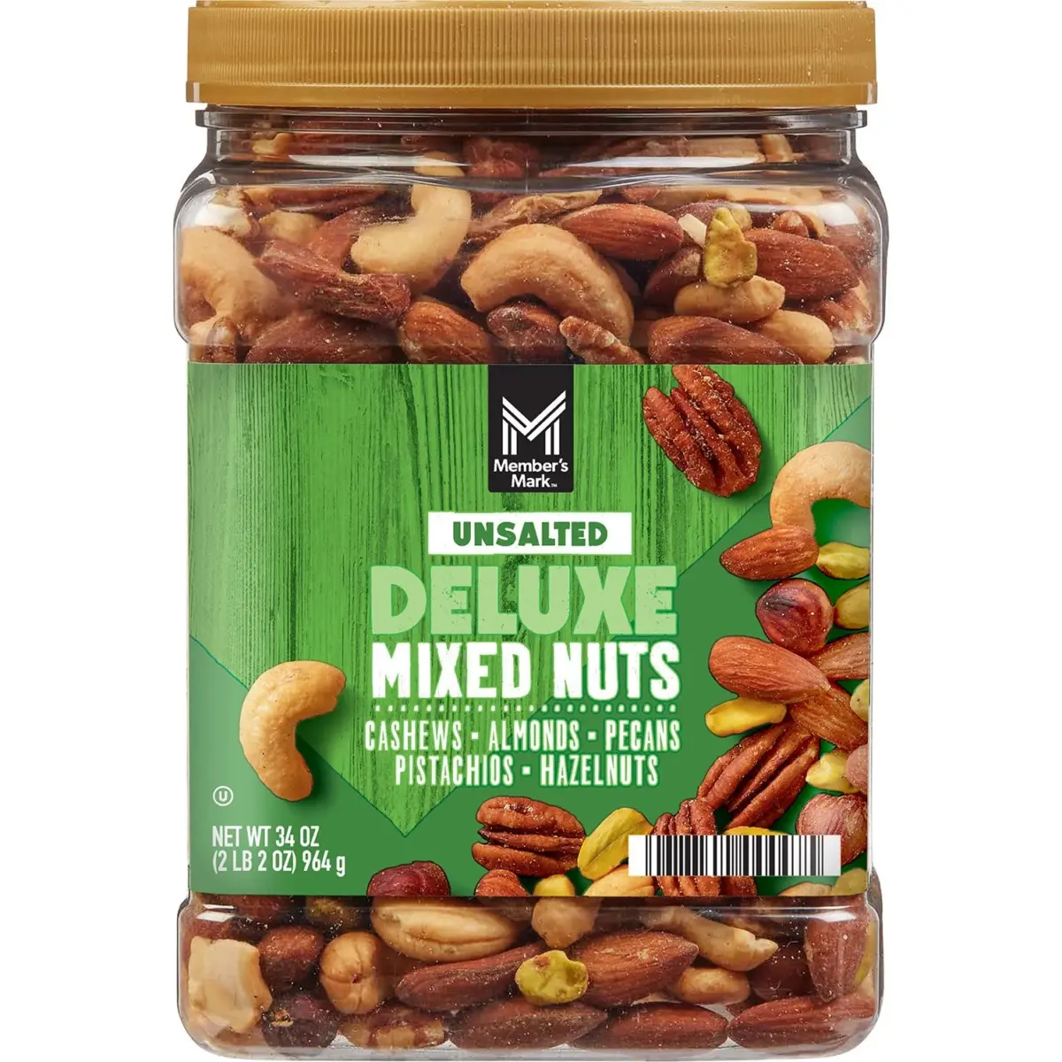 Member's Mark Unsalted Deluxe Mixed Nuts, 34 oz. - Image 1